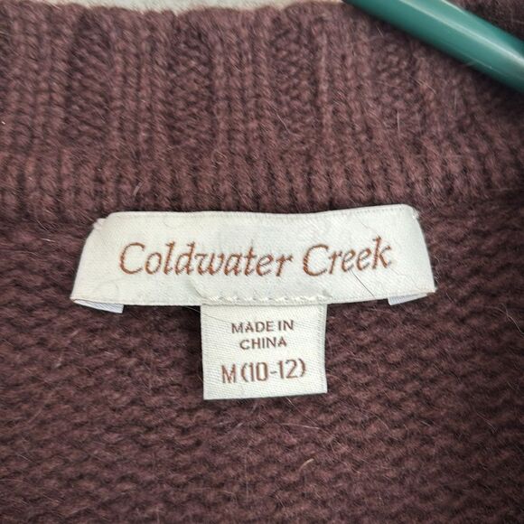 Coldwater Creek Women's Fair Isle Multicolor full zip lambs wool Sweater medium! - Picture 7 of 9